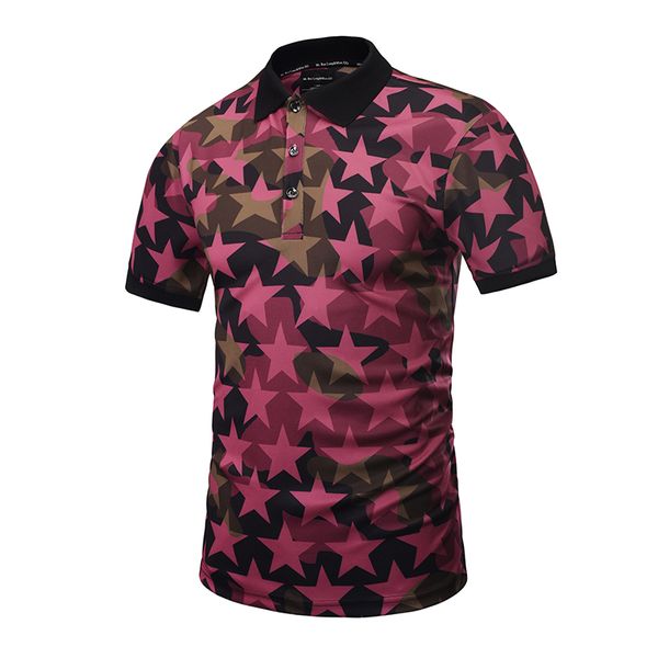 

Мода универсальный камуфляж розовый Звезда печатных 3D рубашки поло для мужчин не