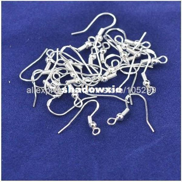 

wholesale - 200pcs 18mm making diy jewelry findings silver hook earrings silver french ball hooks earrings silver