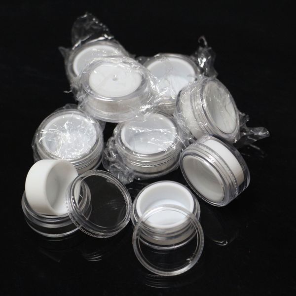 

5ml clear acrylic wax concentrate containers Plastic jar with white silcone linner Non-stick silicone Dab BHO Hash Oil Dry Herb Storage Jars