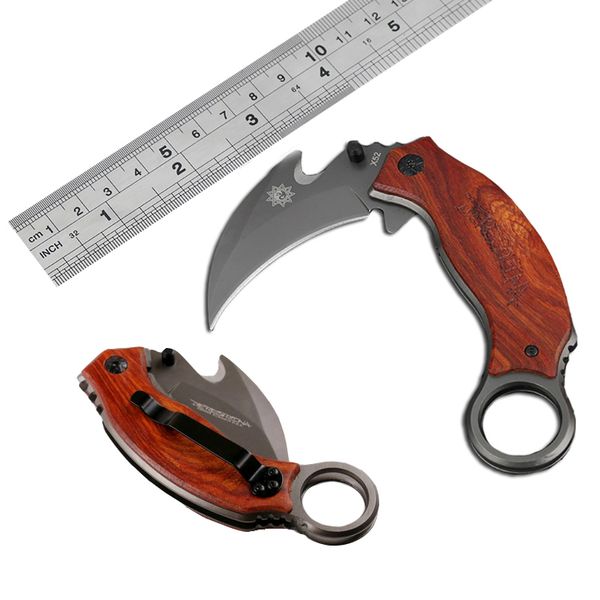 

Wholesale X52 Karambit Claw Tactical Folding Knife Titanium 5Cr13 57HRC Outdoor Hiking Hunting Survival Pocket EDC Gear B96L