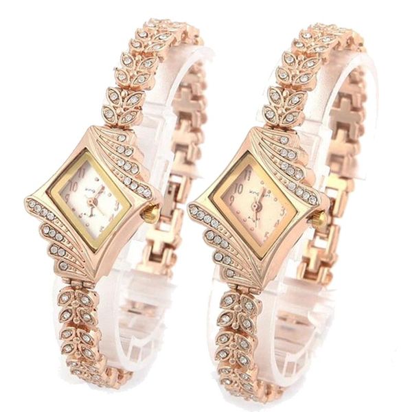 

watches women brand luxury crystal quartz rhombus bracelet bangle wwatch, Slivery;brown