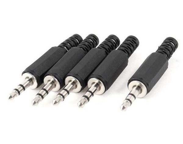 

new black plastic lx1 housing 3.5mm audio jack plug headphone connector