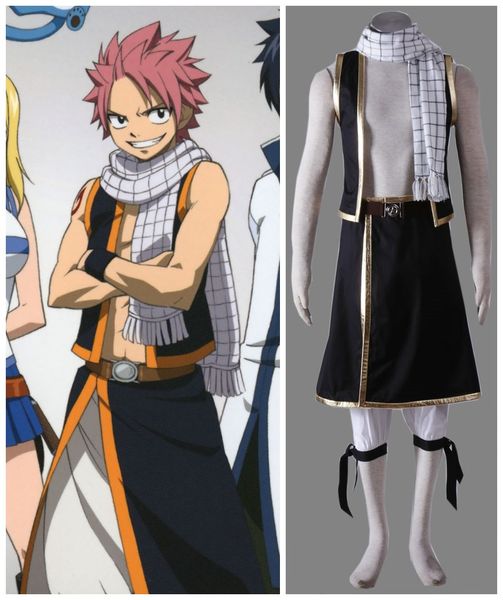 

fairy tail otaku natsu cosplay costume, Black