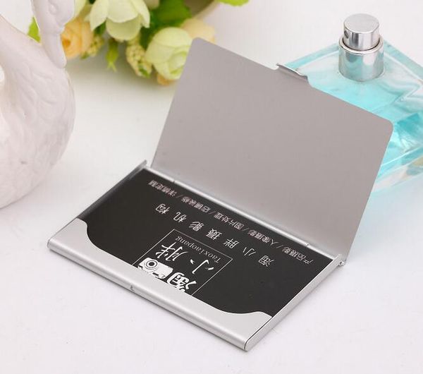 

93x58x8mm portable metal aluminum alloy name card holder business id credit case keeper organizer