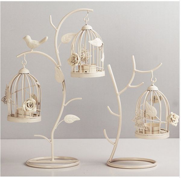 Europe Metal Candle Holder Branch Shape Bird Cage Candle Stand