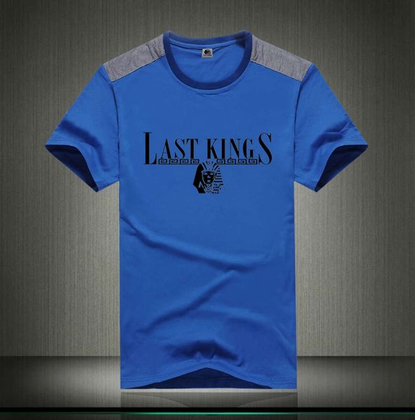 

u4823# s-5xl fashion last kings fashion hip hop t shirt o-neck breathable men short ing, White;black
