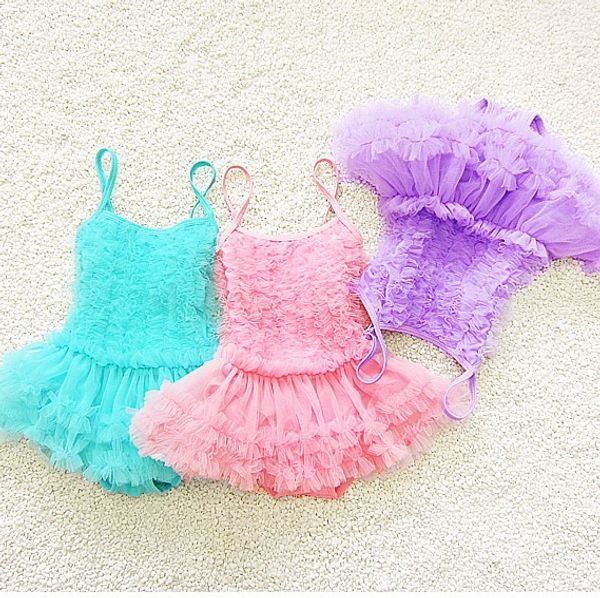 Acheter 2017 Maillots De Bain Bébé Maillots De Bain Deux Pièces Enfants Maillots De Bain Princesse Plissée Maillot De Bain Doux 5 Couleurs Plage