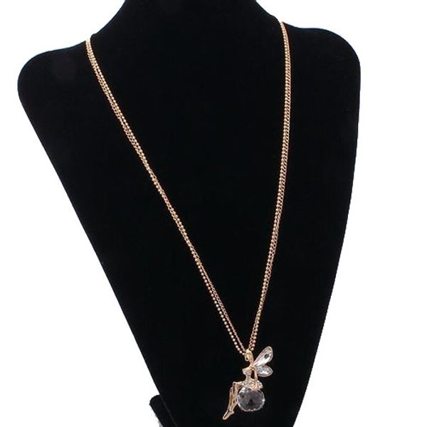 

женская мода ювелирные изделия кристалл крылья ангела золотой цвет длинная цепь ожерелье ahiny бабочка фея ожерелье для девочек подарок на д, Silver