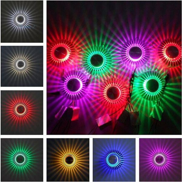 3W LED applique da parete argento portico decorazione fiore sole lampada AC100-240V senza paralume per interni lampada da parete a LED applique soggiorno camera da letto illuminazione