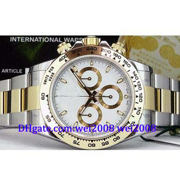 

luxury watch box new 18kt gold & ss white - 116503, Slivery;brown