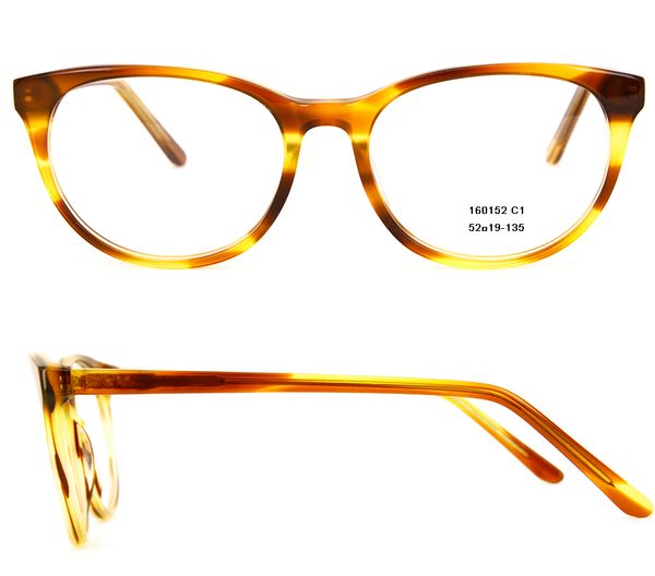 Quadros de Óculos de moda Feminina Designer de óculos Brown full-rim Acetato frame Ótico com Lente Clara preto em alta qualidade