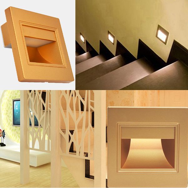 

0.6w led wall plinth recessed footlight stairs steps aisle lighting lamp corridor porch hallway villas night light