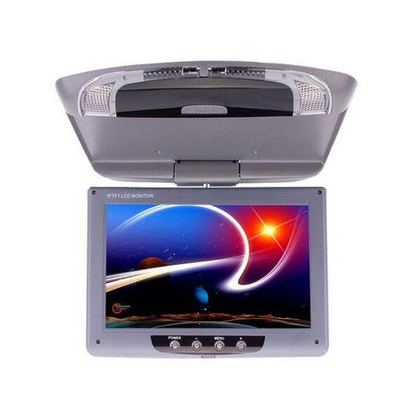 2019 9 Inch Car Monitor Roof Mount Car Lcd Color Monitor Flip Down Dvd Screen Overhead Multimedia Video Ceiling Roof Mount Display Car Monitor From