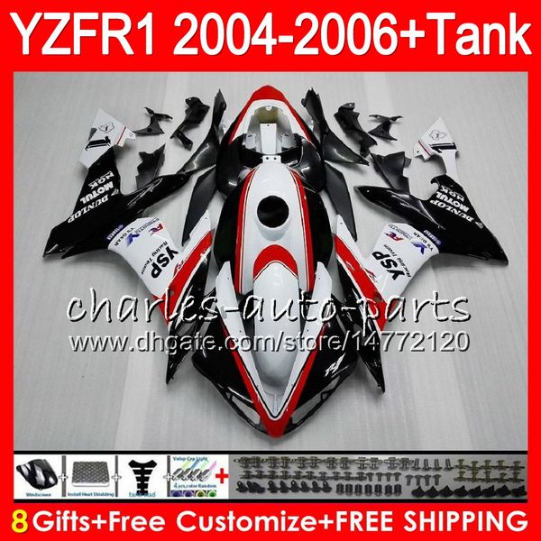 

8gift 23color body for yamaha yzf r 1 yzf 1000 yzfr1 04 05 06 red white 58hm22 yzf r1000 yzf r1 yzf1000 yzf r1 2004 2005 2006 fairing kit