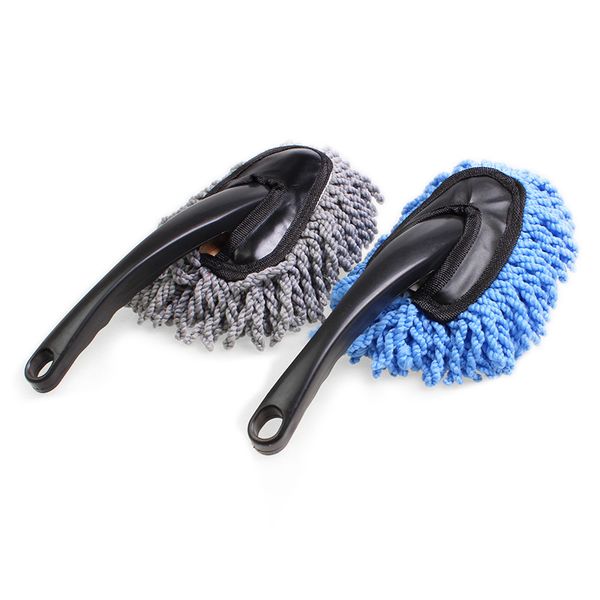 

wholesale- microfiber auto window cleaner long handle car wash brush dust car care windshield shine towel handy washable car cleaning tool