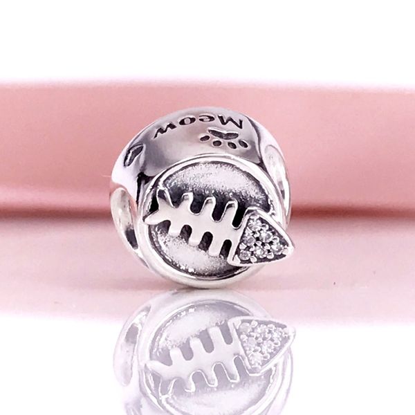 European 1pcs 925 Silver CZ Charm Beads Pendant Fit Bracelet Necklace Chain