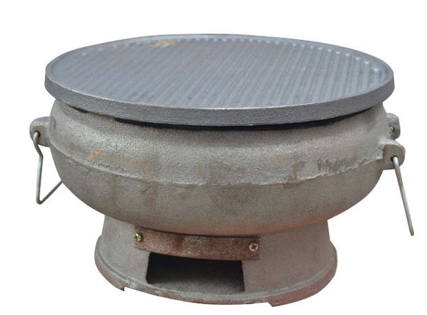 

31cm cast iron charcoal bbq grills stove 021
