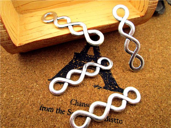 

45pcs-- connectors, antique silver symbol charms pendants 44x11mm, Bronze;silver