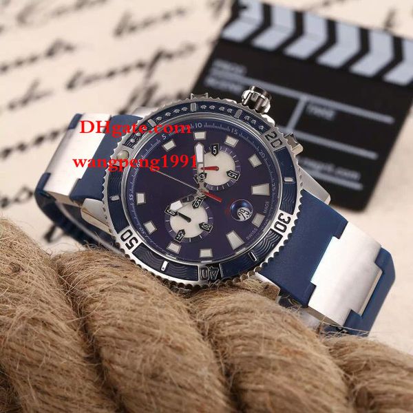 

5 styles high quali Watch 43MM 8003-102-3/92 VK Quartz black Dial Rubber Strap Bands Mechanical Transparen Chronograph Mens Watch Watches