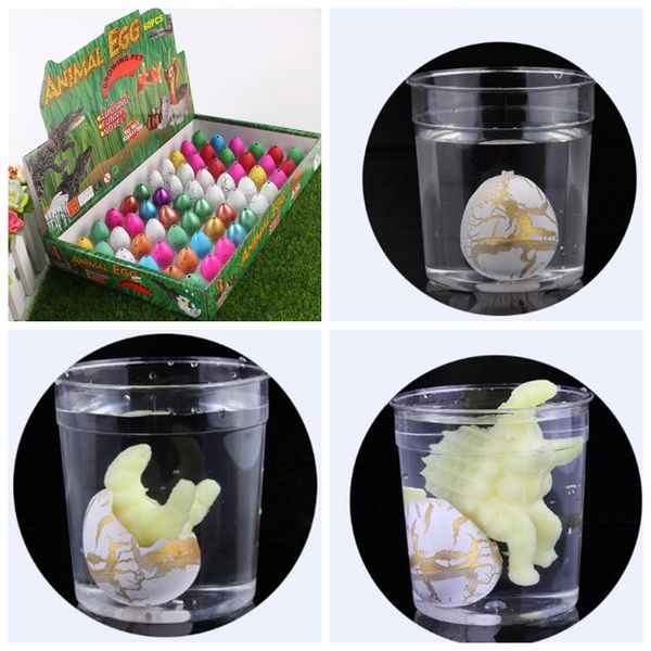 

60pcs/lot Magic Water Hatching Inflation Growing Dinosaur Eggs Practical Joke Toy For Kids Gift Educational Novelty Gag Toys