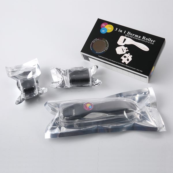 

dhl 3 in 1 wholesale titanium micro needle derma roller medical 540 micro mesoroller derma roller skin care