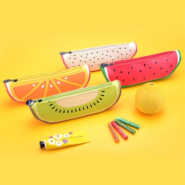 

novelty fruit pen bag pencil case purse silicone portable pen money bag wallet key eearphone pouch pocket keyring promotion gift ib283