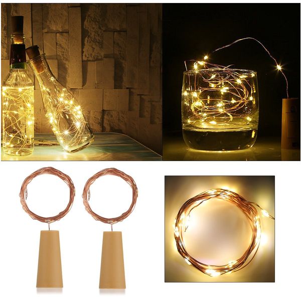 

2 м 20led бутылки огни пробки в форме мини-строка огни бутылка вина фея полосы батарейным питанием звездные огни для diy рождество свадьба
