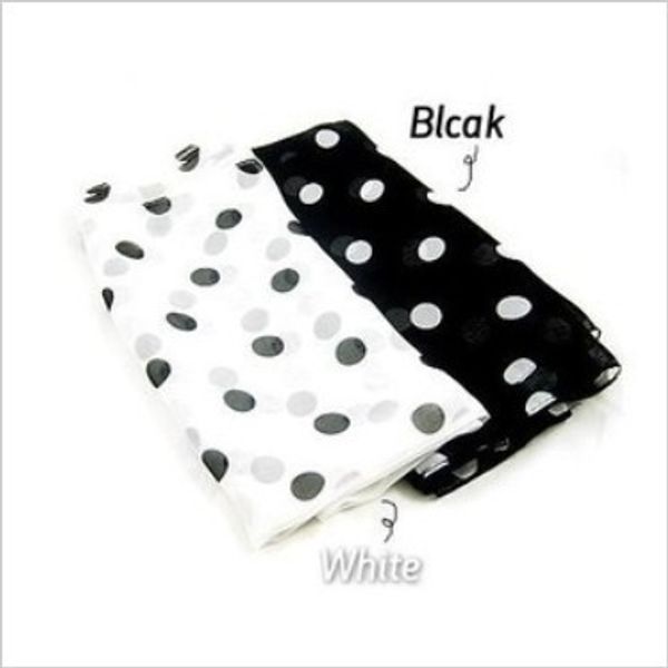 

wholesale- 2014 new fashion black and white dot silk light soft women's chiffon scarf h0170, Blue;gray