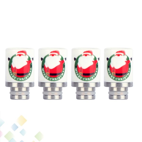 

Santa Claus Ceramic Drip Tip RDA RBA Drip Tip Christmas Drip Tip Fit 510 Atomizers Best Christmas gift DHL Free