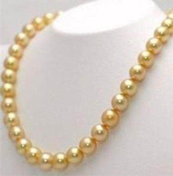 

10mm golden south sea shell pearl necklace, Black