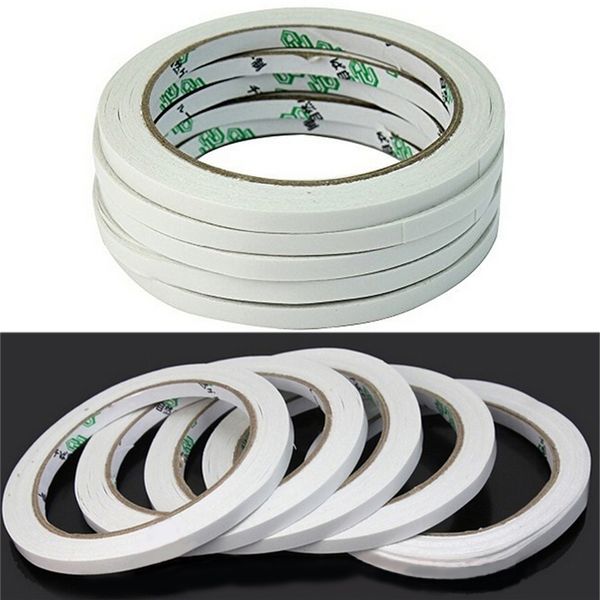 

wholesale- 2016 2 rolls new arrival 18m powerful double faced adhesive tape paper double sided tape for mounting fixing pad sticky