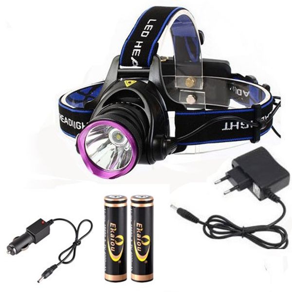 

wholesale 1800 lumens xm-l xml t6 led headlamps headlight flashlight head lamp light with 18650 battery charger set for hunting camping