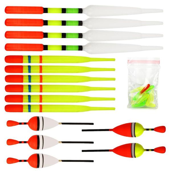 

wholesale- 2017 new hengelsport flotadores pesca outdoor 15 pcs vertical buoy fishing bobber plastic float tackle tool accessories