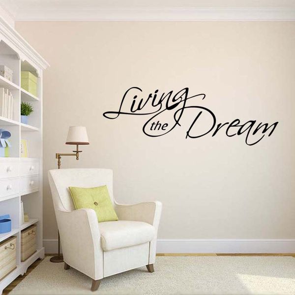 

New Style For Living The Dream Wall Decal Removable Stickers Art Vinyl Decor Bedroom Sitting Room Quotes Diy