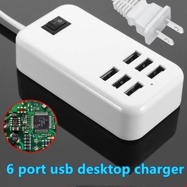 

Универсальный 30W 5V 6A Портативный 6-портовый USB настенное зарядное устройство USB Настенное зарядное устройство-концентратор Концентратор Multi Port Rapid EU US UK для ipad iphone