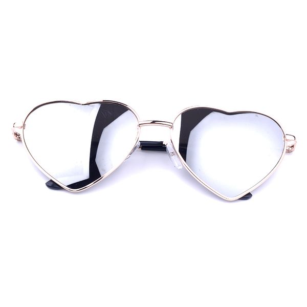 

wholesale-unique design women sunglasses metal frame mirror lens fashion sun glasses women heart shaped uv protection eyewear eyeglass, White;black