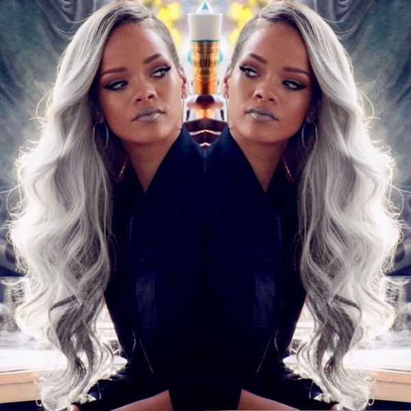 Ombre Silver Grey Hair Full Lace Wigs Virgin Brazilian Human Hair