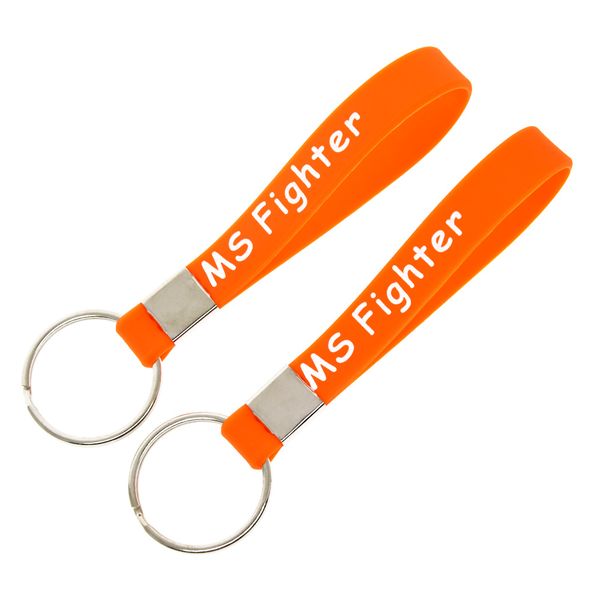

1pc ms fighter never give up silicone wristband keychain a great way to show your support, Slivery;golden