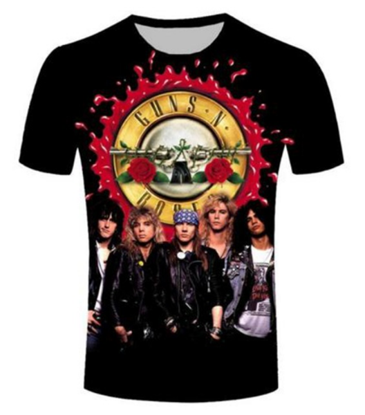 

fashion mens/womans guns n roses summer style funny 3d print casual t-shirt plus size aa158, White;black