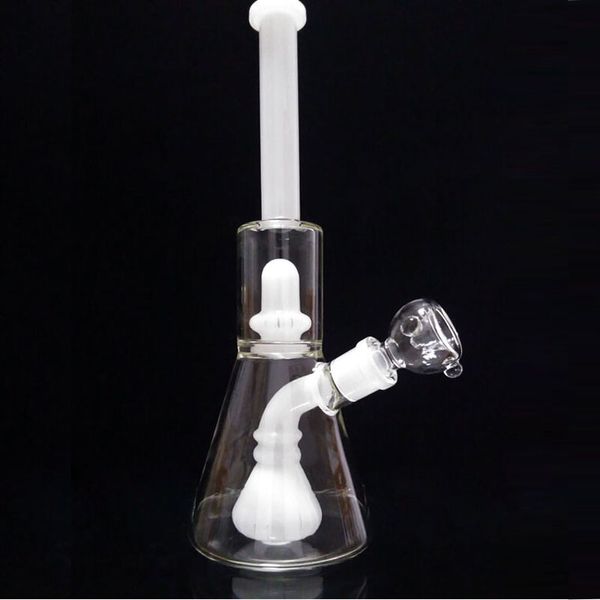 Огрозистый бабблер бонга Bong Perc Beaker Bong 12 '' Белый внутренний многофункциональный стакан основание стакана бонга с водой Стеклянная вода для курения для курения