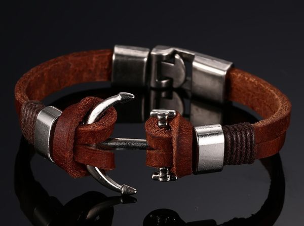

Мужские кожаные браслеты Ювелирные изделия Пиратский стиль Сплав Якорный брасле