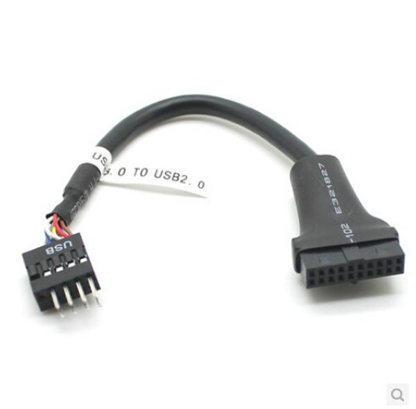 

10pcs/lot motherboard usb 3.0 female 20pin to usb 2.0 male 9pin housing extension adapter cable for deskcomputer pc 10cm