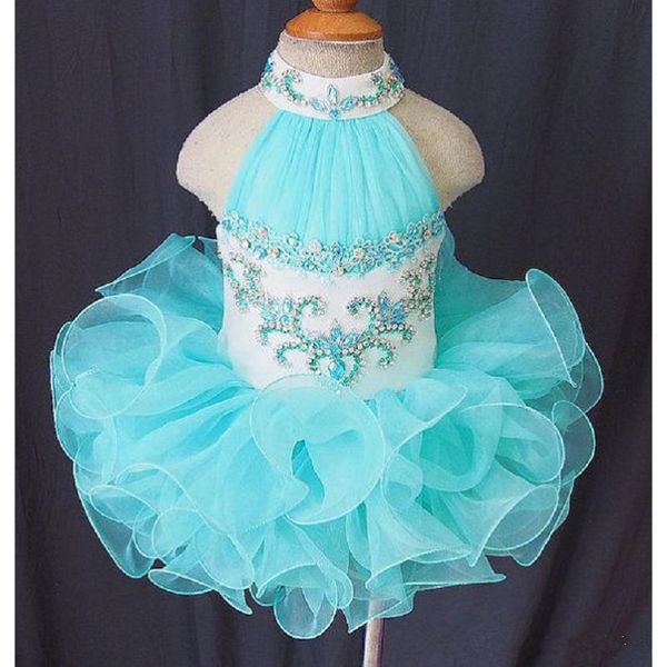 

pageant dresses for girls light sky blue organza puffy ball gown ruffled first communion gowns for toddler little child baby, White;red
