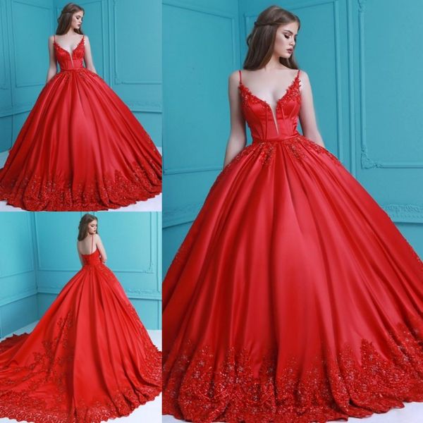 

stunning red appliqued prom dresses long ball gown plunging neckline beaded appliqued eevening dress floor length pleated party gowns, Black