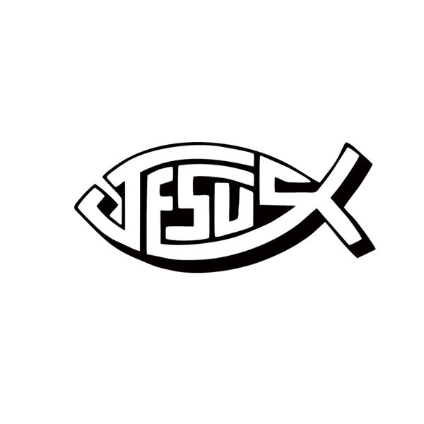 

car stying jesus fish christian cross vinyl car decal decals sticker window jdm