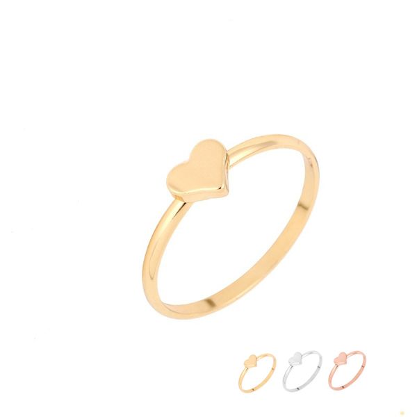 Moderinge Winziger dicker Herz-Fingerring aus Silber, Gold, Roségold vergoldetem Messingschmuck für Frauen und Mädchen, kann Farbe mischen EFR074