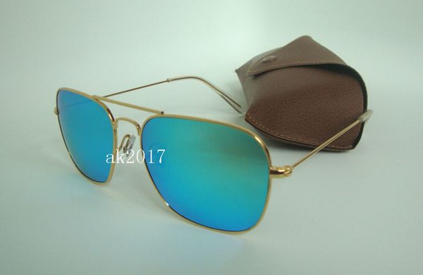 

lenses 58mm quality metal womens sun gold uv mirror glasses sunglasses green 1pair glass high caravan protection subls
