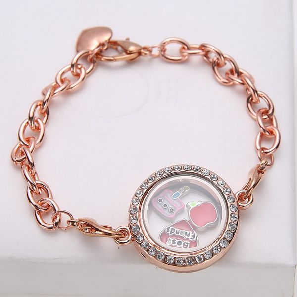 

floating lockets bracelet fashion bracelets diy living memory locket bracelet locket charms for bracelets 5 colors, Golden;silver