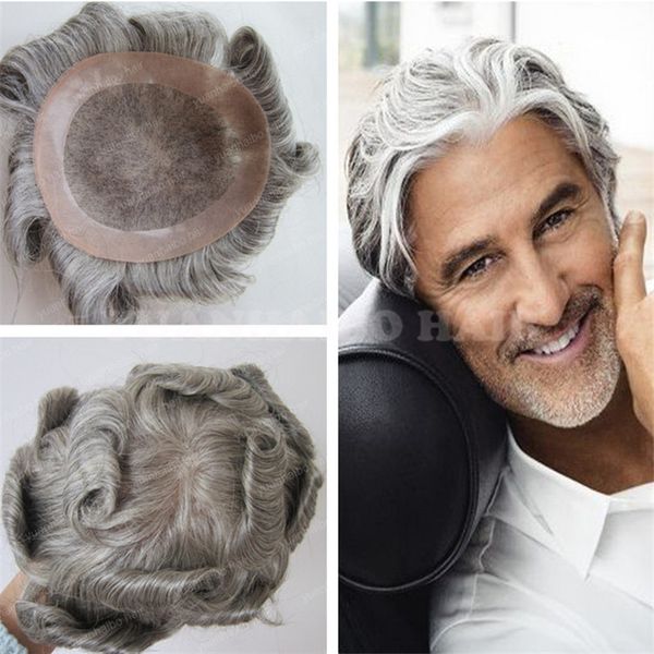 High Quality 6inch Virgin Brazilian Remy Hair Natural Wave Gray Hair