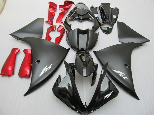 Kit de injeção de alta qualidade kit de carenagem para yamaha yzf r1 09 10 11-14 preto fosco vermelho carenagens set yzf r1 2009-2014 oy18